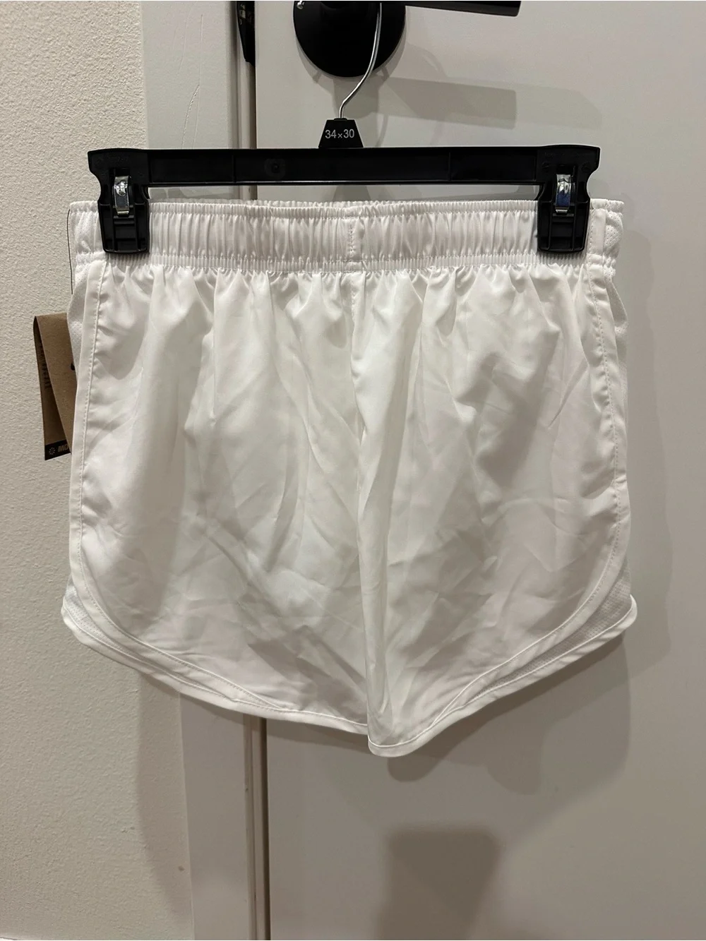 Nike White Women’s Athletic Shorts with Subtle Swoosh